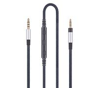 Cable de repuesto de audio compatible con auriculares Sennheiser PXC550, PXC480, cable de audio compatible con iPhone, iPod, iPad, dispositivos Apple con control remoto de volumen de micrófono en