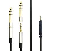 Cable de repuesto de audio con conector de bloqueo y adaptador de 6,35 mm para auriculares Audio Technica ATH-M50x, ATH-M40x, ATH-M70x, ATH-M60X, 3 metros