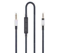 Cable de repuesto de audio con micrófono en línea, control remoto de volumen, compatible con auriculares Sennheiser Momentum, Momentum 2.0, HD1, cable de audio compatible con Samsung Galaxy Huawei