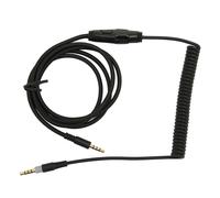 Cable de repuesto estéreo HiFi para HyperX Cloud Alpha Mix, trenzado, sin enredos, en espiral, cable de audio OFC, teclas de control de volumen,