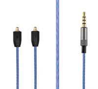 Cable de repuesto para auriculares de cobre libre de oxígeno con conector MMCX para shure SE215/SE535/SE846, conectores dorados, 1,2 m, color negro (azul)