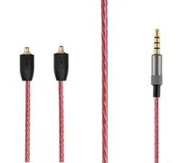 Cable de repuesto para auriculares de cobre libre de oxígeno con conector MMCX para shure SE215/SE535/SE846, conectores dorados, 1,2 m, color negro (rojo)