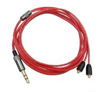 Cable de repuesto para auriculares Shure SE215 SE425 SE535 SE846 UE900 con micrófono en línea de audio auxiliar de 1,8 m (rojo)