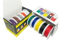 cable de resina de silicio entrelazado de cobre de Cable electrónico 1007 C, mezcla de 5 colores, 16-30 A, cobre estañado, for electrónica, bricolaje, automoción(1007 White Box 2,16 A WG-5m x 5 roll)