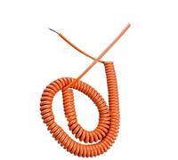 cable de resorte en espiral, Cable en espiral de 2 conductores, 20 AWG, naranja, PU, elástico, 1-15 m(Stretch 6 Meters)