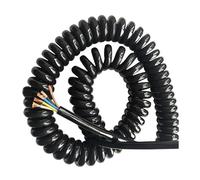 Cable de resorte espiral de PU de 5 núcleos, Cable retráctil 13-20AWG de 1-15M for equipos de diagnóstico de Audio de escenario(Stretch 8 meter,5 cores 13 AWG)