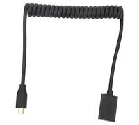 Cable de Resorte Hembra de Interfaz Multimedia, Cable en Espiral Multimedia Micro HD con Diseño en Espiral Antiabrasión de PVC de 8K60 Hz para Cámara Digital (Derecho)