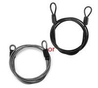 Cable de seguridad para viajes al aire libre, 100 cm, 2 mm de diámetro, cable de seguridad ligero, cable de bloqueo de equipaje, cuerda de alambre, doble juego de accesorios de bicicleta, bolsa de