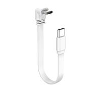 Cable de silicona de 10/20/50 cm, codo corto de 90 grados, tipo C a USB C, cable de carga rápida para laptop, tablet, transferencia de datos USB