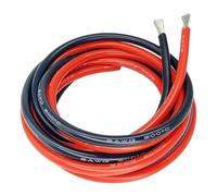 Cable de silicona for paneles solares, resistente al calor, rojo y negro, calibres 24, 22, 20, 18, 16, 14, 12, 10, 8, 6 y 4 for baterías de coche.(Red,10AWG-5.25mm2,5m-16.4ft)