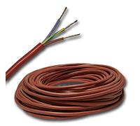 Cable de Silicona SIHF-J 3G2,5 mm² para Sauna, 99,9% Cobre Estañado, para Estufa o Lámpara - Selección en Pasos de 1 Metro - Su Selección: 20 Metros 3 x 2,5