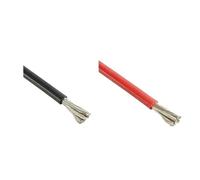 Cable de Silicona Suave 1/3/5/10m, 20, 18, 16, 14, 12, 10, 8, 6, 4 AWG, eléctrico Panel Solar Rojo y Negro for batería automotriz Coche(Red and Black 24 AWG,5m)