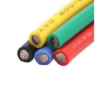 Cable de silicona suave de 5M, 26-2 AWG, cableado automotriz Flexible for altavoz de Audio de batería de coche (negro/rojo)(Green,20AWG)