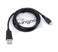 Cable de sincronización USB, Cable de Carga, Cable de Datos 1m Negro para TOLINO Vision 4 HD, Page, Vision 3 HD, Shine 2 HD, Vision 2, Vision y Epos E-Book-Reader con paño de Limpieza mungoo