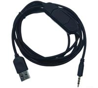 Cable de sintonización USB negro de 2 m para auriculares con cable y auriculares IEMs con control de silencio en línea