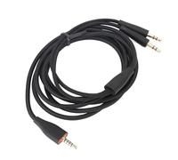 Cable de Sonido de 2m sin Pérdida de Cable de Auricular MMX100 para Juegos de PC, de Reemplazo de Auriculares de Alambre de Trenza para Juegos y Observación de Películas (BLACK)