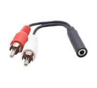 Cable de sonido de 3,5 mm a 2 RCA hembra de 3,5 mm a 2 RCA macho, divisor en Y, cable estéreo de repuesto para amplificador, mezclador de teatro