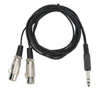 Cable de Sonido Estéreo Vocal 3 Metros Dual XLR Hembra a 6,35mm Cable Macho de 3 Pines para Mezclador de Instrumentos Musicales