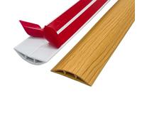 Cable de suelo y cubierta de alambre, canal de cable de alimentación de PVC flexible autoadhesivo, protector de cable y ocultador, protege los cables y evita peligros de tropiezos, cubierta de cable