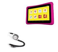 Cable de tableta Nabi Barbie, BoxWave® [AllCharge miniSync] retráctil, USB portátil para tablet Nabi Barbie, color negro azabi