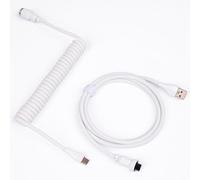 Cable de teclado en espiral, cable de teclado USB C para teclado de juegos, cable retráctil de dos piezas en espiral Enchufe de avión chapado en oro extraíble, Cable trenzado de nailon para teclado