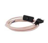 Cable de textil rosa pálido + interruptor - 2 m