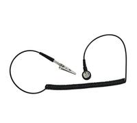 Cable de tierra ESD de ámbar de 1800 mm (conector banana de 10 mm) + conector de tierra (1 x 10 botones de presión y 2 conectores banana hembra de 4 mm) | Resistencia de seguridad 3 x 1 Mohm como