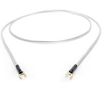 Cable de toma de tierra 1,75 m, 1 x 0,50 mm², para tocadiscos con conexión a tierra, incluye horquilla dorada, cable de masa, cable de masa transparente, pantalla trenzada plateada 175cm