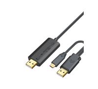 Cable de Transferencia de Datos de PC A PC USB 2.0+Tipo-C Sincronización de Archivos Compartir Teclado y Mouse Transferencia Directa de Archivos por