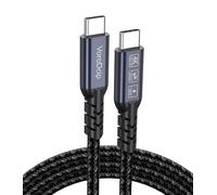 Cable de transferencia de datos USB C a USB C de 6 pies, USB C 3.2 Gen 2x2 con alta velocidad de 20 Gbps, pantalla de video de monitor 4K a 60 Hz, cable de carga rápida de 100 W para MacBook, monitor