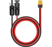 Cable de transferencia de energía solar de 10 AWG con extremos XT60 para conectar montaje en tierra en la azotea y portátil para paneles solares a centrales eléctricas (1 metro)