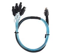 Cable de Transmisión de Datos Mini SAS, Cable SFF-8654 a 4Xsata, Interfaz SAS 38P SFF-8654 Compatibilidad con Unidades SATA para Servidor, Disco Duro, Computadora, Host