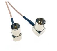 Cable de TV RG179 75 ohmios, conector IEC macho en ángulo recto a RA hembra 90°, cable antena, puente coaxial RF(4inch 10cm)