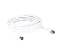 Cable de TV RG6U de 3m con conectores macho a macho y accesorios, ideal para transmisión de señales de televisión y mejora de la señal.