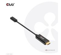 Cable de video - Club 3D - CAC-1333 - HDMI Tipo A - USB Tipo-C - 0,22 m - Negro
