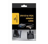 Gembird Cable adaptador DVI-D a VGA (D-Sub) 15 pines macho a hembra A-DVID-VGAF-01 Negro
