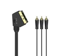 Cable de vídeo, enchufe peritel macho - 3 f. RCA macho (vídeo/estéreo), 1,5m