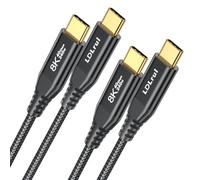 Cable de visualización USB C para monitor (6 pies, paquete de 2), cable de video USB C UHD de 8K a 60Hz, soporta transferencia de datos de 40 Gbps, cable USB C a USB C de carga rápida PD de 240 W,
