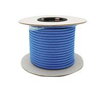 Cable decorativo de tela 2x0.75 mm, 25 metros, color azul; ideal para iluminación y decoración en interiores y eventos.