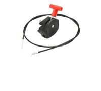 Cable del acelerador para cortacésped y conjunto de control con cable de 0.5 m de longitud, mango rojo y negro, compatible con la mayoría de los modelos de cortacésped para una palanca fiable (caja