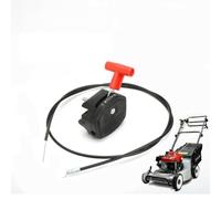 Cable del acelerador para cortacésped y conjunto de control con cable de 0.5 m de longitud, mango rojo y negro, compatible con la mayoría de los modelos de cortacésped para una palanca fiable (cable