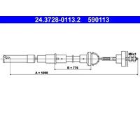 Cable del embrague 24.3728-0113.2 ATE para VW GOLF II JETTA II