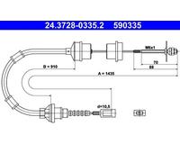ATE 24.3728-0335.2 Cable de embrague