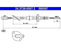 Cable del embrague 24.3728-0507.2 ATE para FIAT CINQUECENTO SEICENTO / 600