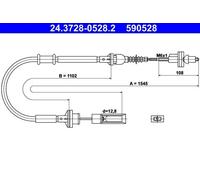 ATE 24.3728-0528.2 Cable de embrague