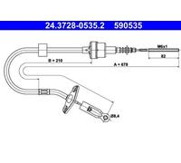 ATE 24.3728-0535.2 Cable de embrague