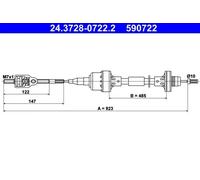 Cable del embrague 24.3728-0722.2 ATE para OPEL ASTRA F Hatchback ASTRA F Sedán