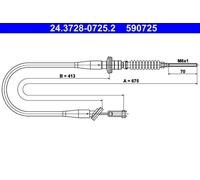 Cable del embrague 24.3728-0725.2 ATE para OPEL AGILA