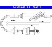 Cable del embrague 24.3728-0812.2 ATE para PEUGEOT 106 I