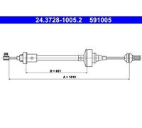 Cable del embrague 24.3728-1005.2 ATE para RENAULT 19 I 19 I Chamade 19 II